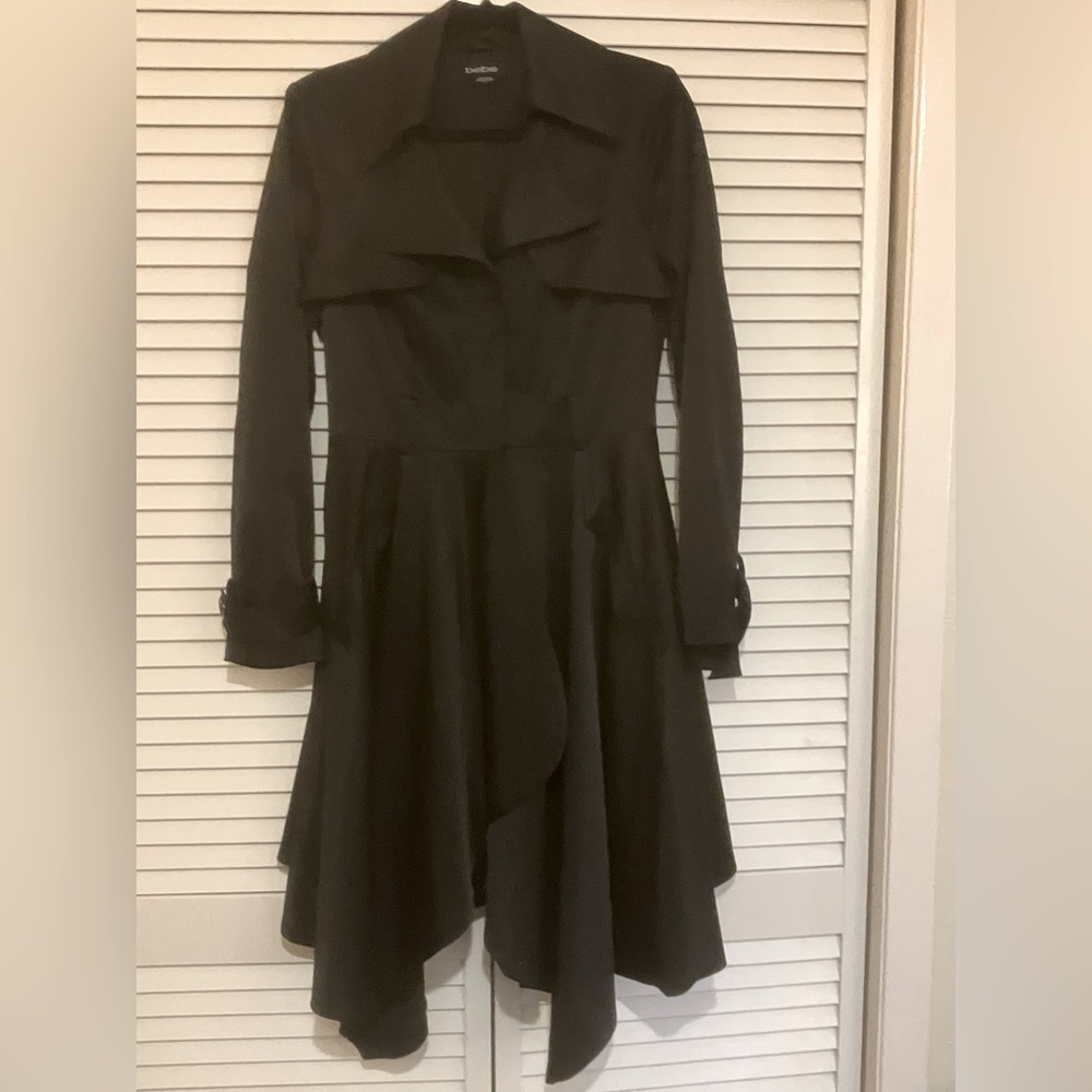 Bebe Black Trench Rain Coat